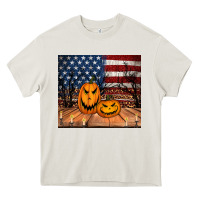 Cream halloween american flag tumbler Heavy Core Tee - Jasminsmagicworld