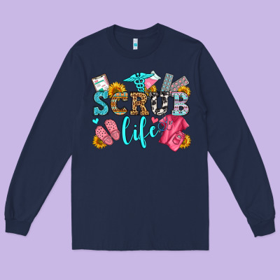 Scrub Life Olivia Long Sleeve Tee Designed By Oliviacreatesart