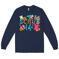 Navy scrub life olivia Long Sleeve Tee - OliviaCreatesArt