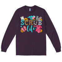 Plum scrub life olivia Long Sleeve Tee - OliviaCreatesArt