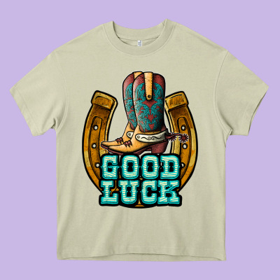 Good Luck Heavy Core Tee Designed By Jahusdesignshop