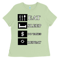 Matcha Tax Day Eat Sleep Do Taxes Repeat Gift Ladies Tee - Bettercallsaul
