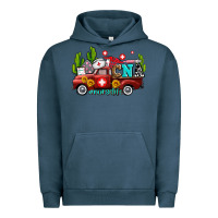 Pigment Midnight Navy cna nurse truck with cactus and sunflowers Urban Hoodie - AdoDesignShop