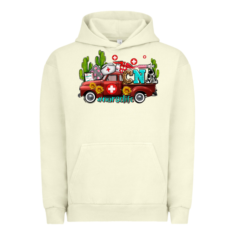 Cna Nurse Truck With Cactus And Sunflowers Urban Hoodie by AdoDesignShop | Teevron