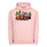 Pigment Salmon cna nurse truck with cactus and sunflowers Urban Hoodie - AdoDesignShop