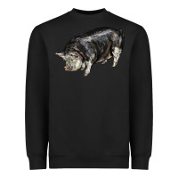 Black poland china pig Heavyweight Sweatshirt - LillyAllenDesigns