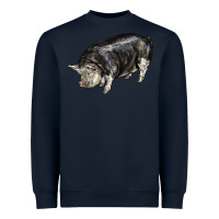 Navy poland china pig Heavyweight Sweatshirt - LillyAllenDesigns