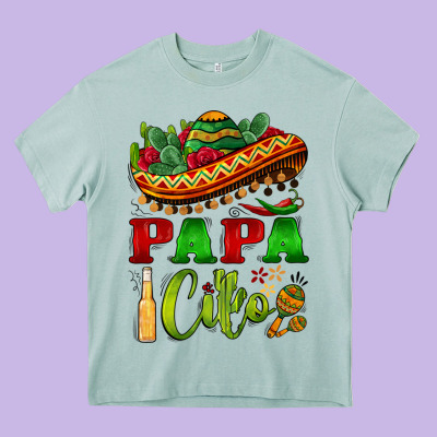 Papa Cito Sombrero Heavy Core Tee Designed By Barkaloodesign