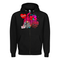 Black happy valentines day Zipper Hoodie - SublimationCraftShop