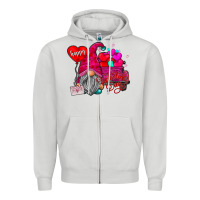 Dove Grey happy valentines day Zipper Hoodie - SublimationCraftShop
