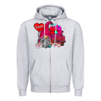 Heather Grey happy valentines day Zipper Hoodie - SublimationCraftShop