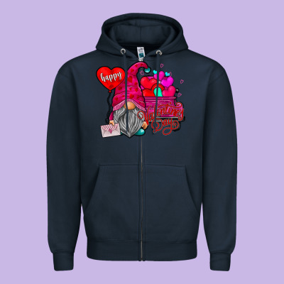 Happy Valentines Day Zipper Hoodie Designed By Sublimationcraftshop