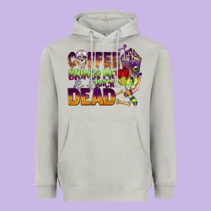 Coffee Brings Me Back Dead Heavyweight Hoodie Designed By Barkaloodesign