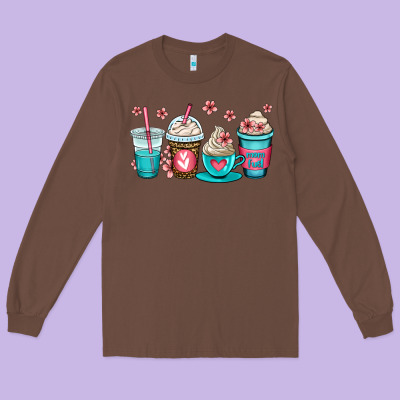 Mom Fuel Coffee Cups Long Sleeve Tee Designed By Oliviacreatesart