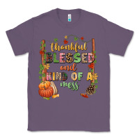 Lavender Thankful blessed and kind of a mess Classic Tee - NancyCooperArtShop