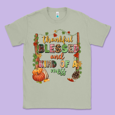 Thankful Blessed And Kind Of A Mess Classic Tee Designed By Nancycooperartshop