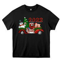 Black happy new year 2022 christmas truck with american flag Heavy Core Tee - Jasminsmagicworld