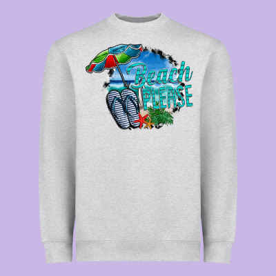 Beach Please Heavyweight Sweatshirt Designed By Cowhidedigitalart