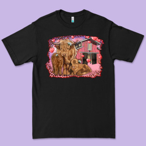 Valentine's Day Mama Cow And Baby Cows Premium Tee Designed By Ranaportraitstore