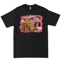 Black Valentine's day mama cow and baby cows Premium Tee - RanaPortraitStore