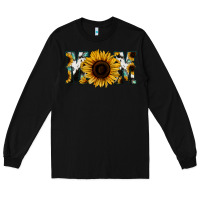 Black Sunflower Cowhide Mom Long Sleeve Tee - Jasminsmagicworld