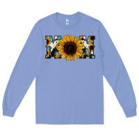 Colony Blue Sunflower Cowhide Mom Long Sleeve Tee - Jasminsmagicworld