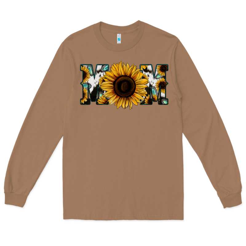 Sunflower Cowhide Mom Long Sleeve Tee by Jasminsmagicworld | Teevron