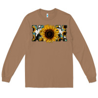 Toasted Coconut Sunflower Cowhide Mom Long Sleeve Tee - Jasminsmagicworld