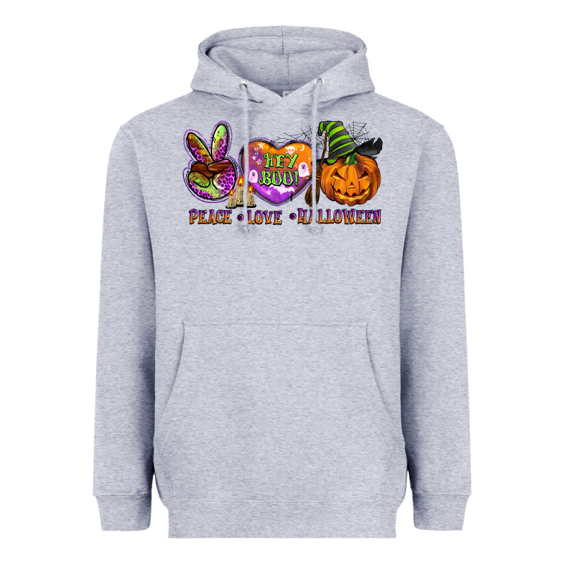 Peace Love Halloween Heavyweight Hoodie by BarkalooDesign | Teevron
