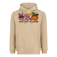 Mushroom peace love halloween Heavyweight Hoodie - BarkalooDesign