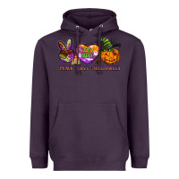 Plum peace love halloween Heavyweight Hoodie - BarkalooDesign