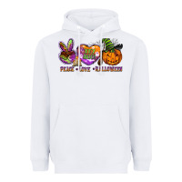 White peace love halloween Heavyweight Hoodie - BarkalooDesign