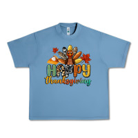 Pebble Blue happy thanksgiving Urban Heavy Tee - CowGirlArtShop