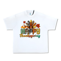 White happy thanksgiving Urban Heavy Tee - CowGirlArtShop