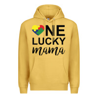 Antique Gold one lucky mama Premium Hoodie - CowhideDigitalArt