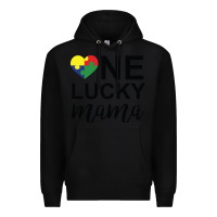 Black one lucky mama Premium Hoodie - CowhideDigitalArt
