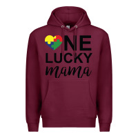 Burgundy one lucky mama Premium Hoodie - CowhideDigitalArt