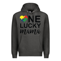 Charcoal Heather one lucky mama Premium Hoodie - CowhideDigitalArt