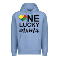 Colony Blue one lucky mama Premium Hoodie - CowhideDigitalArt