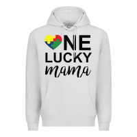 Dove Grey one lucky mama Premium Hoodie - CowhideDigitalArt
