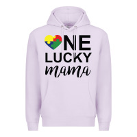 Lilac one lucky mama Premium Hoodie - CowhideDigitalArt