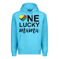 Ocean Blue one lucky mama Premium Hoodie - CowhideDigitalArt