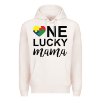 Pale Pink one lucky mama Premium Hoodie - CowhideDigitalArt