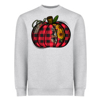 Heather Grey Buffalo Pumpkin Heavyweight Sweatshirt - CowhideDigitalArt
