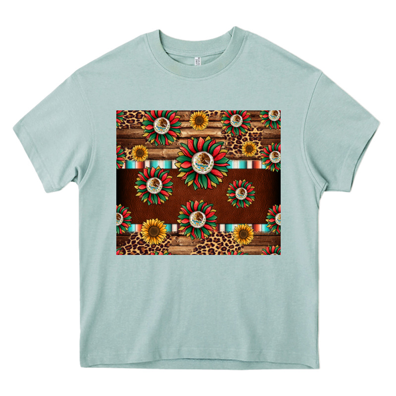 Seamless Mexican Sunflower Tumbler Design Heavy Core Tee by Jasminsmagicworld | Teevron