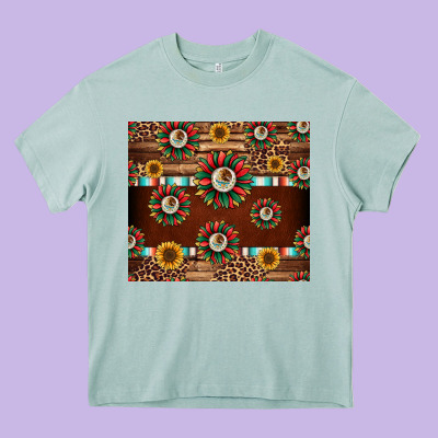 Seamless Mexican Sunflower Tumbler Design Heavy Core Tee Designed By Jasminsmagicworld