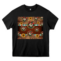 Black seamless mexican sunflower tumbler design Heavy Core Tee - Jasminsmagicworld