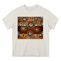Cream seamless mexican sunflower tumbler design Heavy Core Tee - Jasminsmagicworld