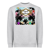 Heather Grey Beach Please Heavyweight Sweatshirt - CowhideDigitalArt