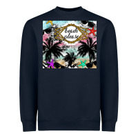 Navy Beach Please Heavyweight Sweatshirt - CowhideDigitalArt